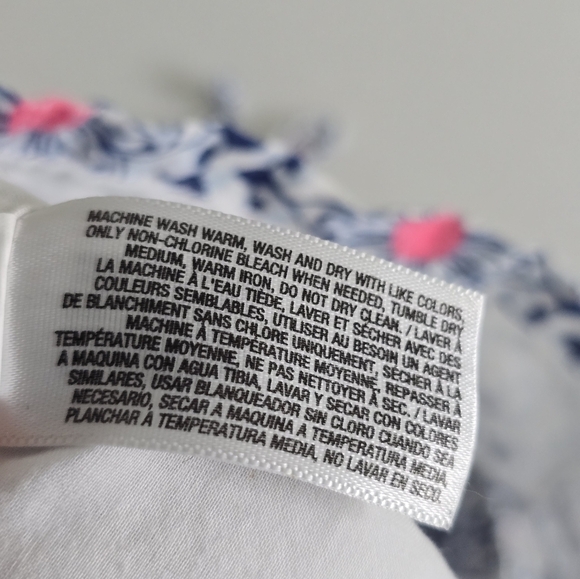 Old Navy Girls Romper Jumpsuit Size 5 (XS) Pink Blue Sleveless Tie Shoulder - Picture 8 of 9